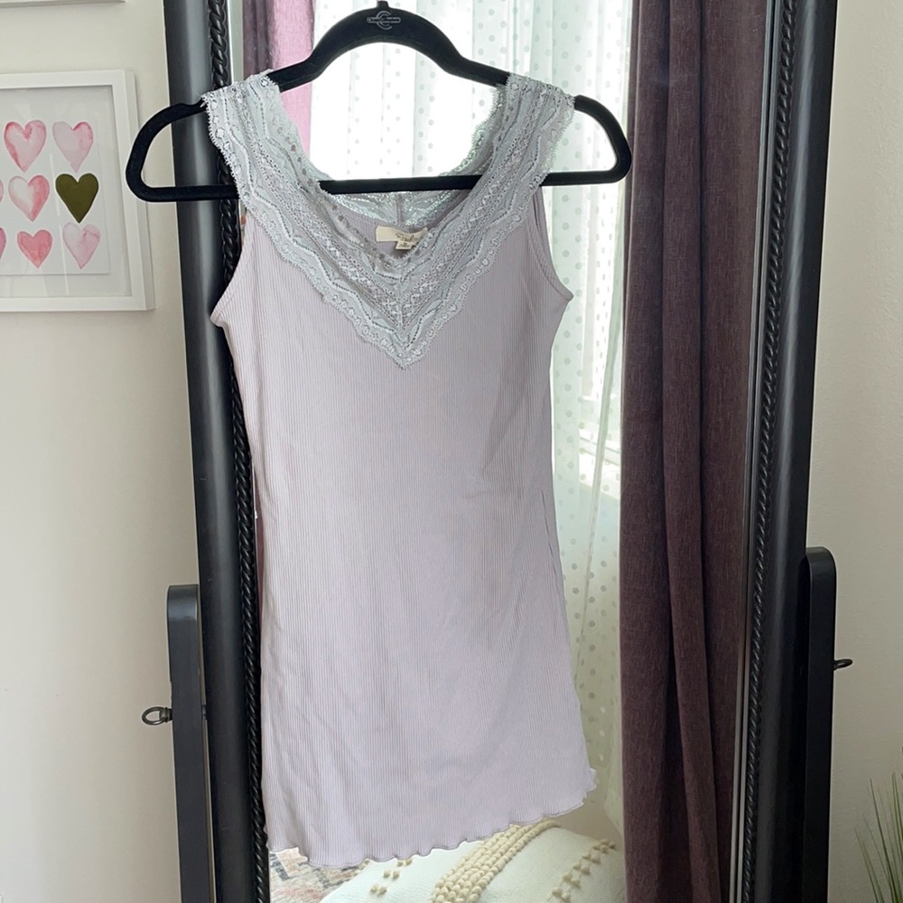 NWT Boutique Lace Ribbed Tank